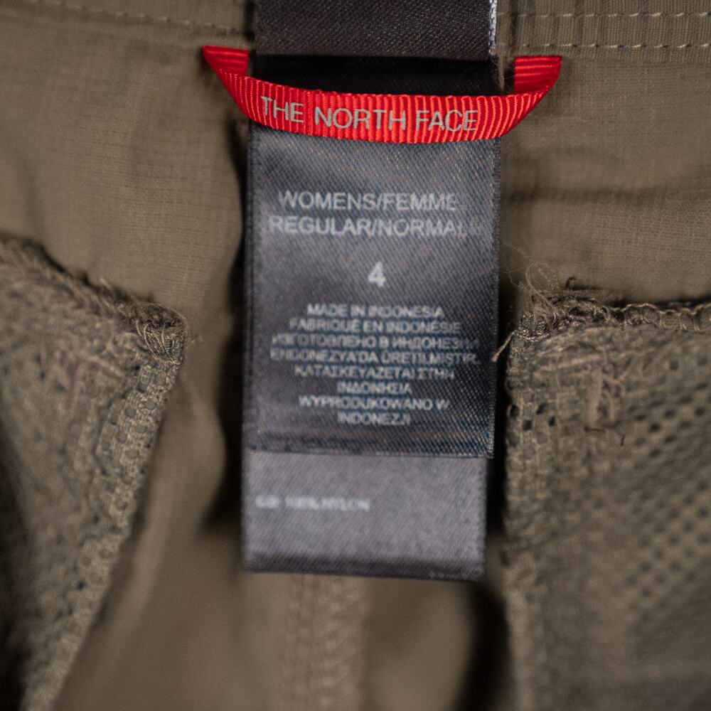 North Face Womens Nylon Hiking Shorts Earthy Army Green 6" Inseam Size 4 Pockets - Picture 7 of 7